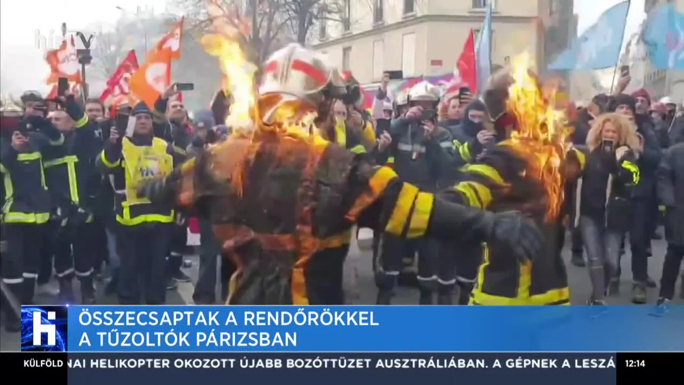 Összecsaptak a rendőrökkel a tűzoltók Párizsban