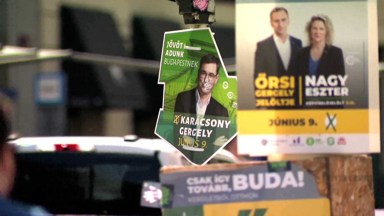 A járókelők szerint balesetveszélyesek Karácsony Gergely plakátjai + videó