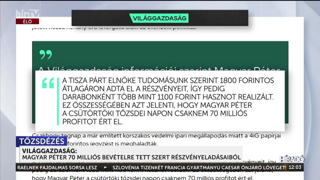 Budai Gyula: Magyar Péter tőzsde-függő + videó