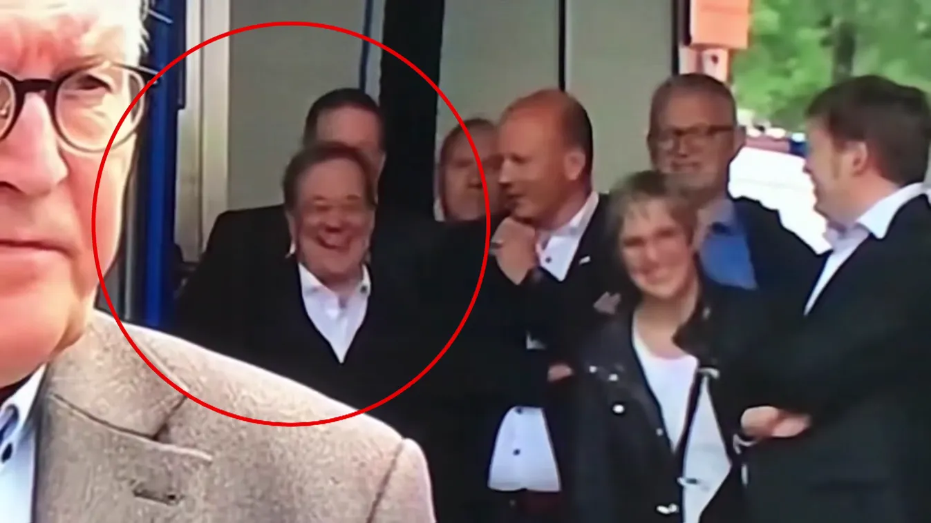 Botrányosan viselkedett a kancellárjelölt, Laschet részvétnyilvánítás közben nevetgélt