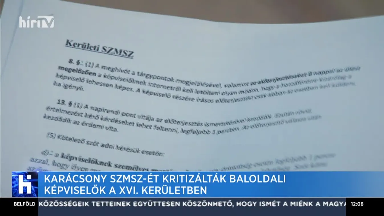 Karácsony SZMSZ-ét kritizálták a baloldali képviselők a XVI. kerületben