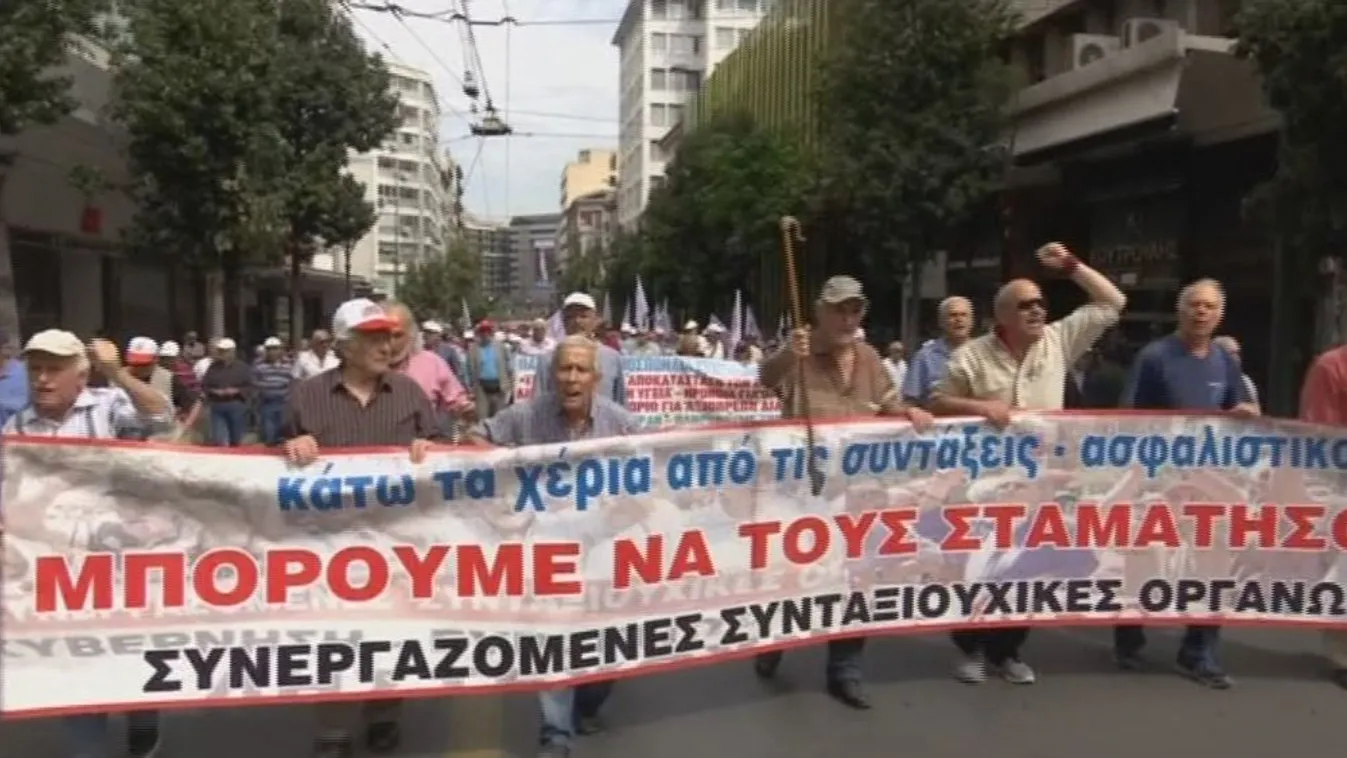 Nyugdíjasok tüntettek Athénban