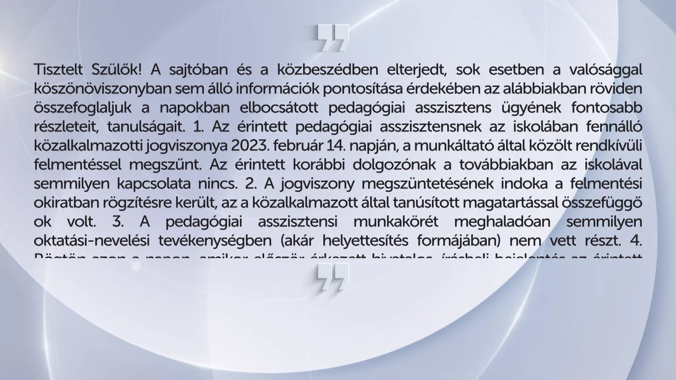 Levelet küldött a Krúdy iskola vezetősége az elmúlt napok botrányos eseményeivel kapcsolatban