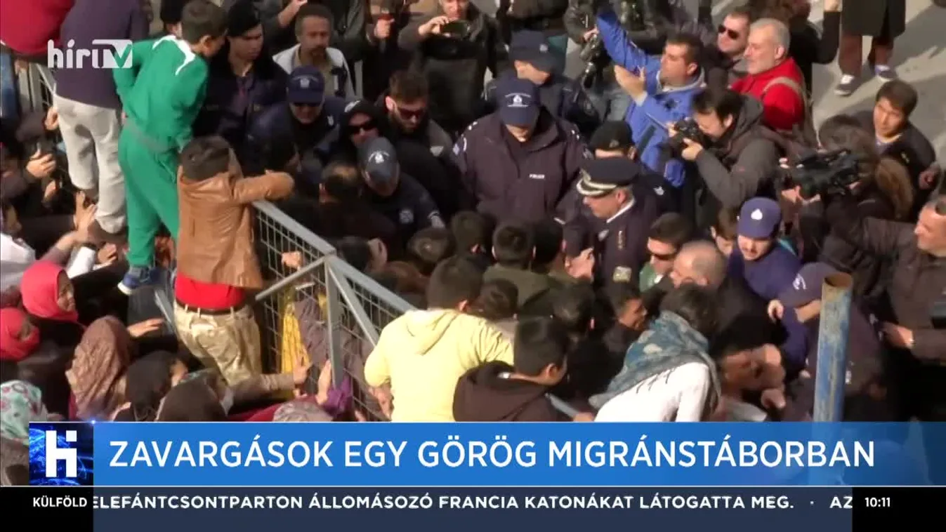 Zavargások egy görög migránstáborban