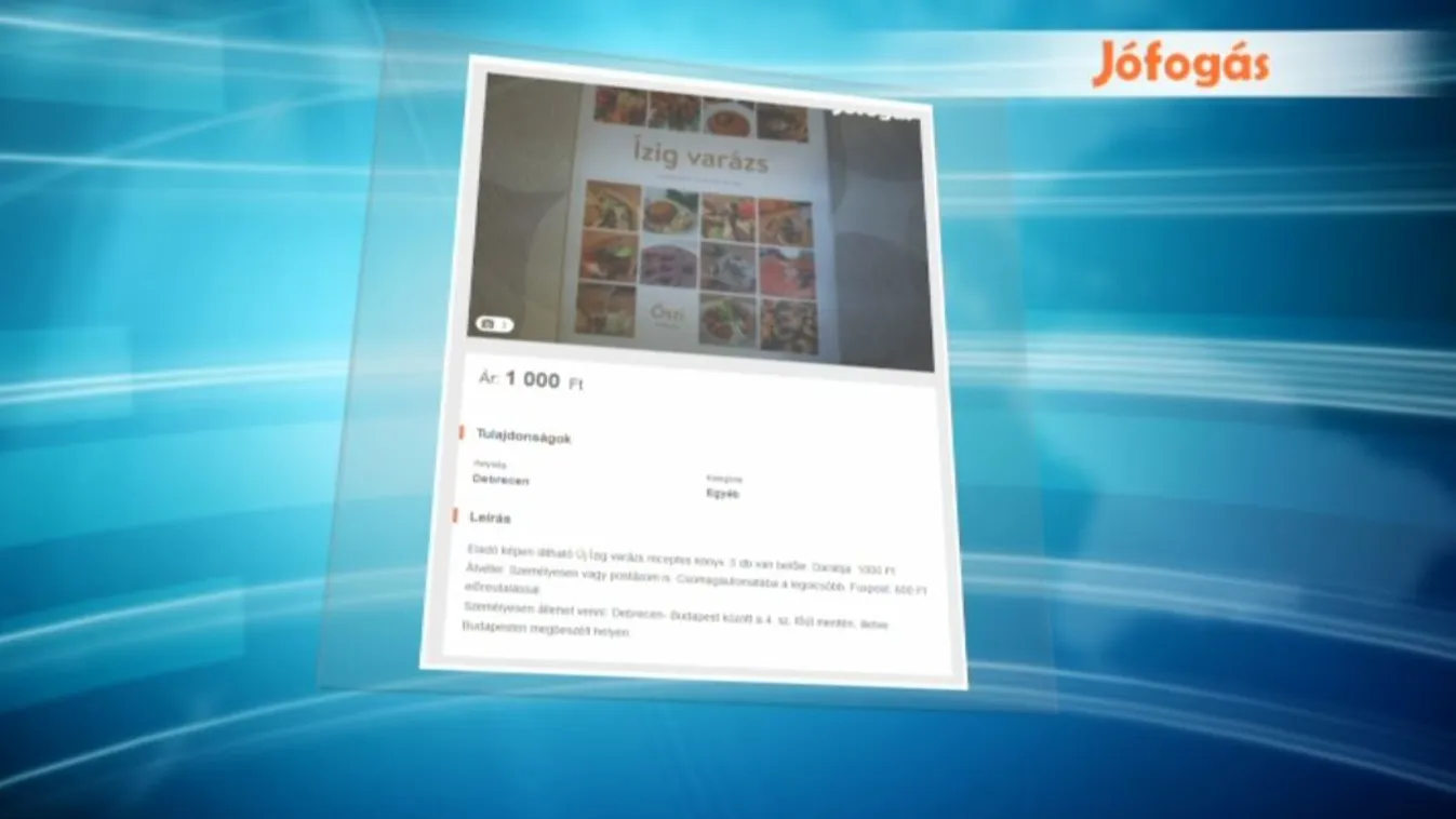 A Jófogáson árulják a CÖF támogatásból készült szakácskönyvét