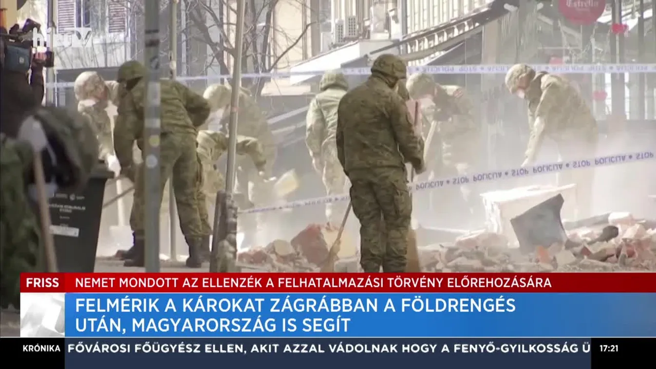 Felmérik a károkat Zágrábban a földrengés után, Magyarország is segít