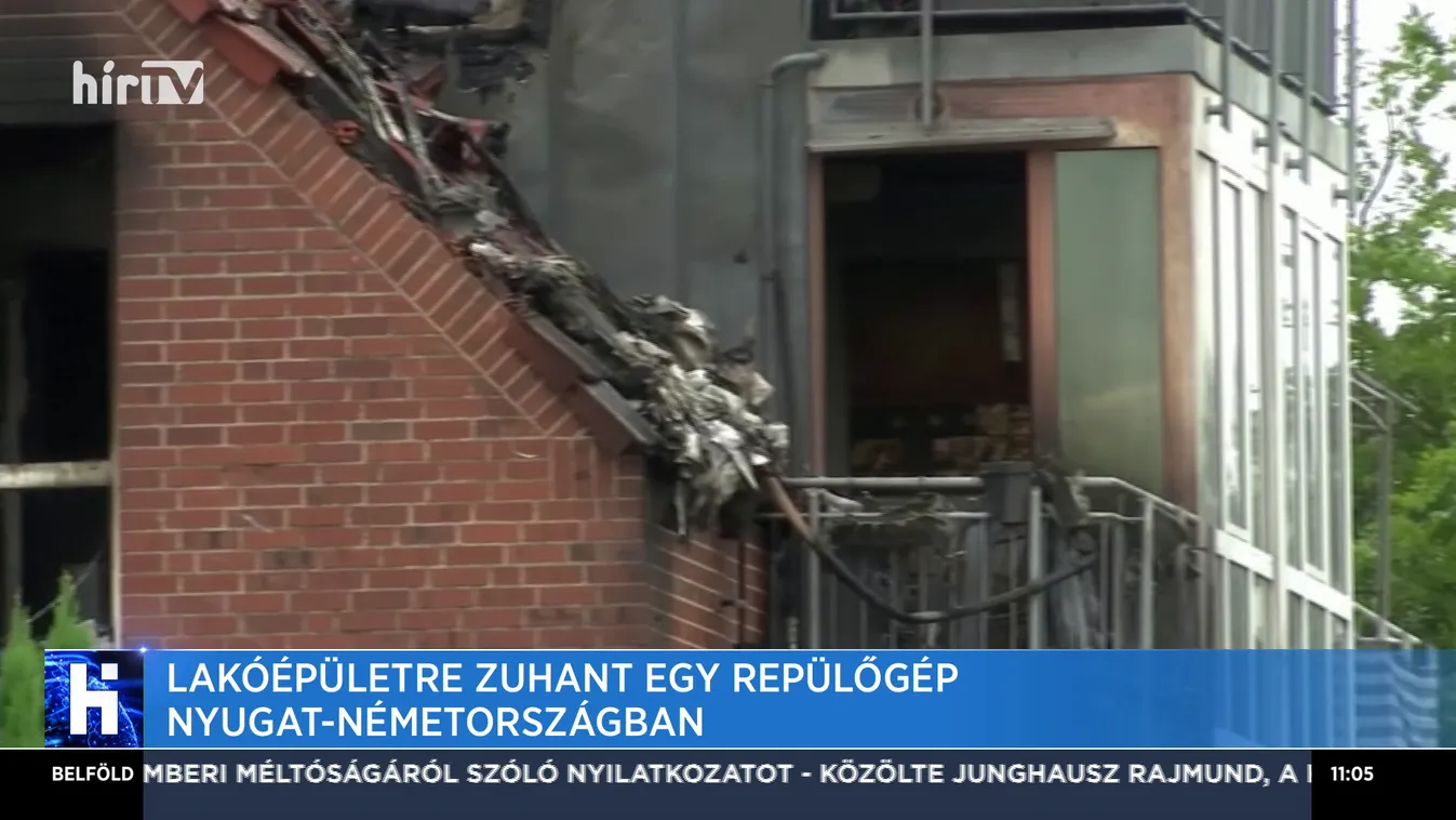 Lakóépületre zuhant egy repülőgép Nyugat-Németországban