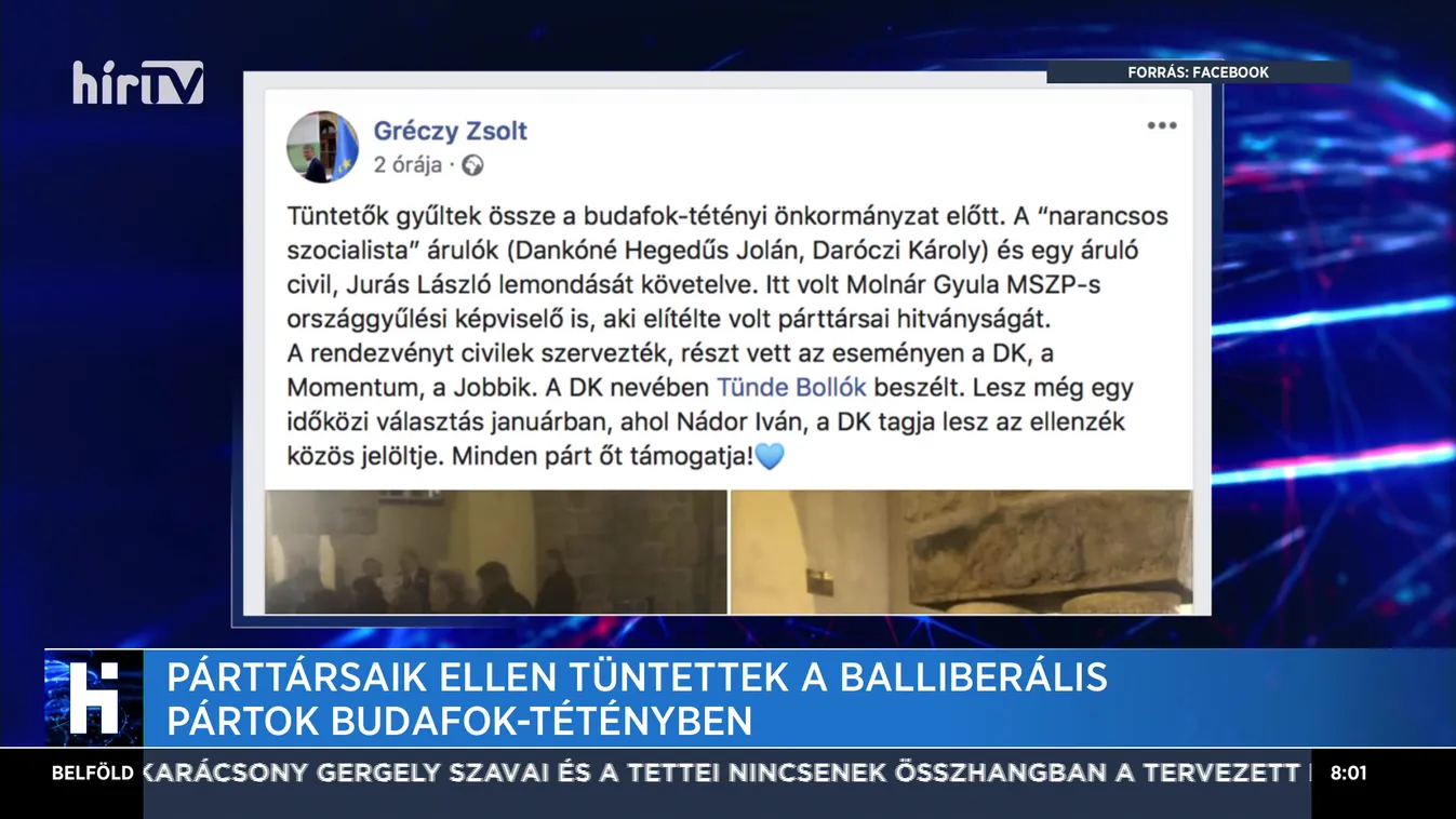 Párttársaik ellen tüntettek a balliberális pártok Budafok-Tétényben