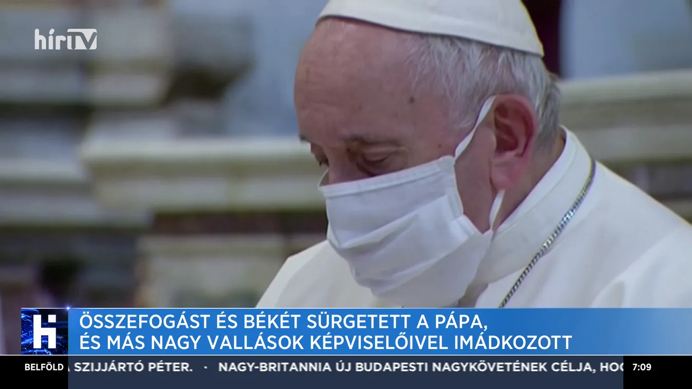 Összefogást és békét sürgetett a pápa, és más nagy vallások képviselőivel imádkozott
