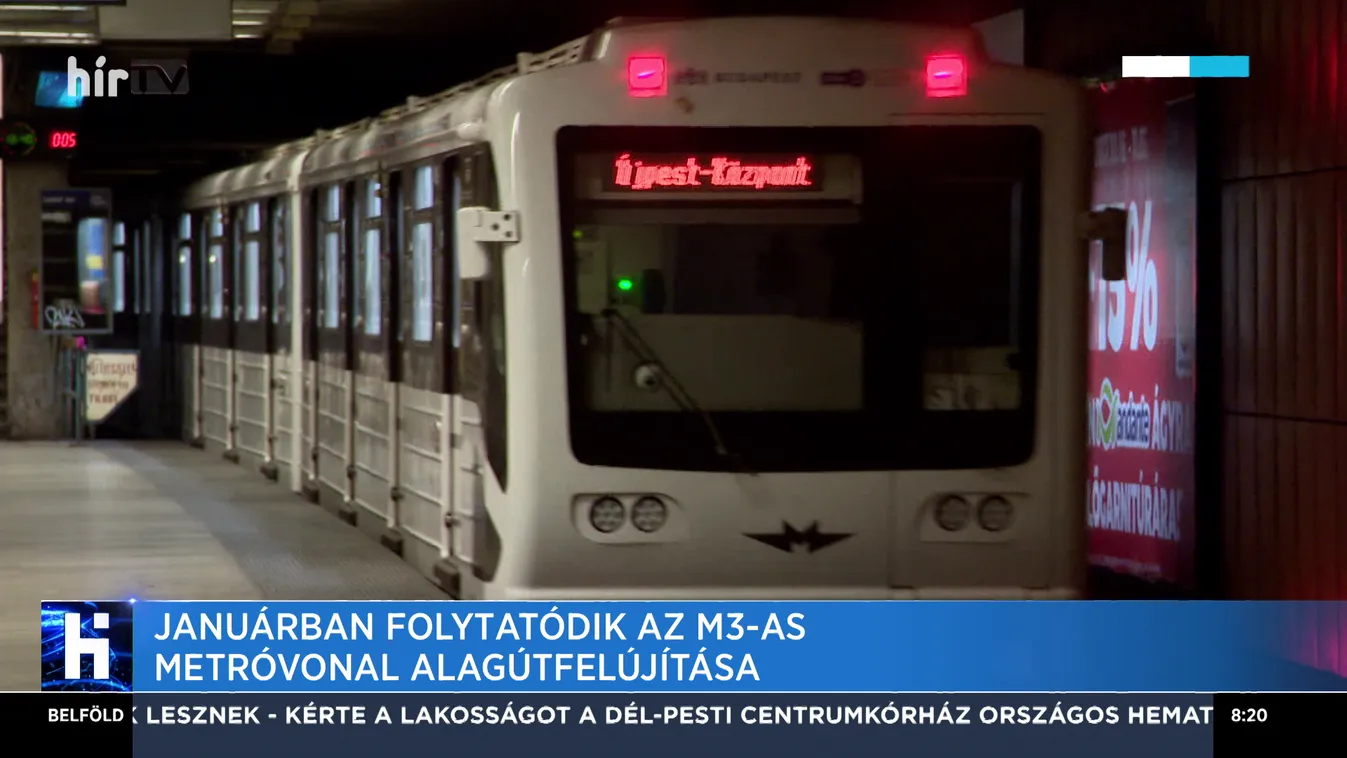 Januárban folytatódik az M3-as metróvonal alagútfelújítása