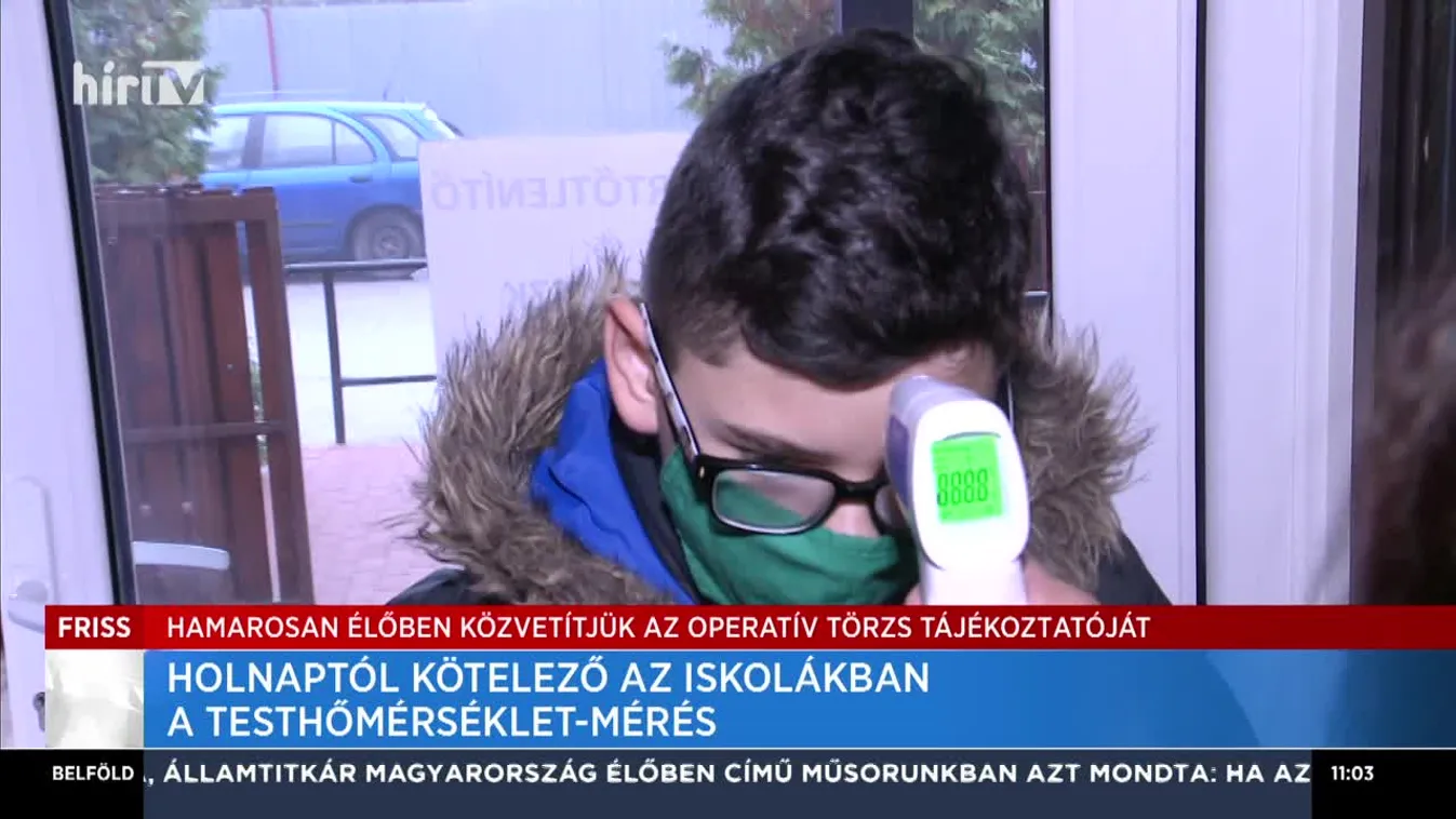 Holnaptól kötelező az iskolákban a testhőmérséklet-mérés