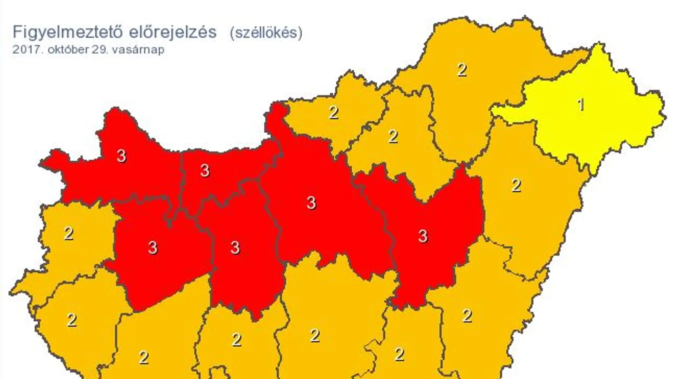 Piros jelzést adtak ki hat megyére