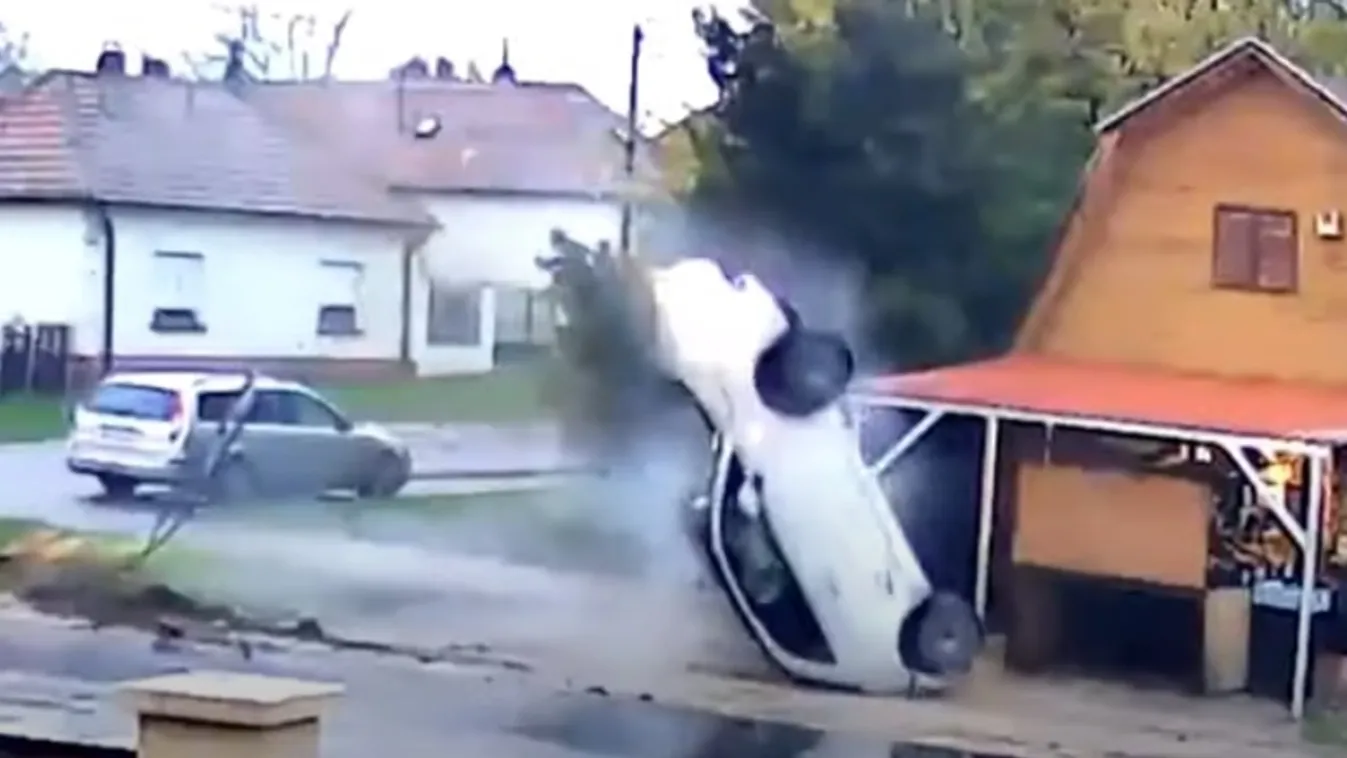 Brutális balesetet rögzített egy biztonsági kamera