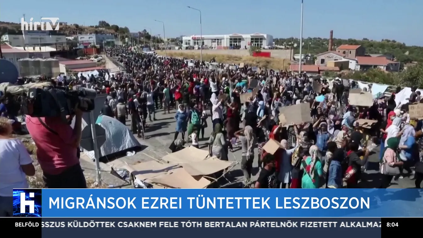 Migránsok ezrei tüntettek Leszboszon