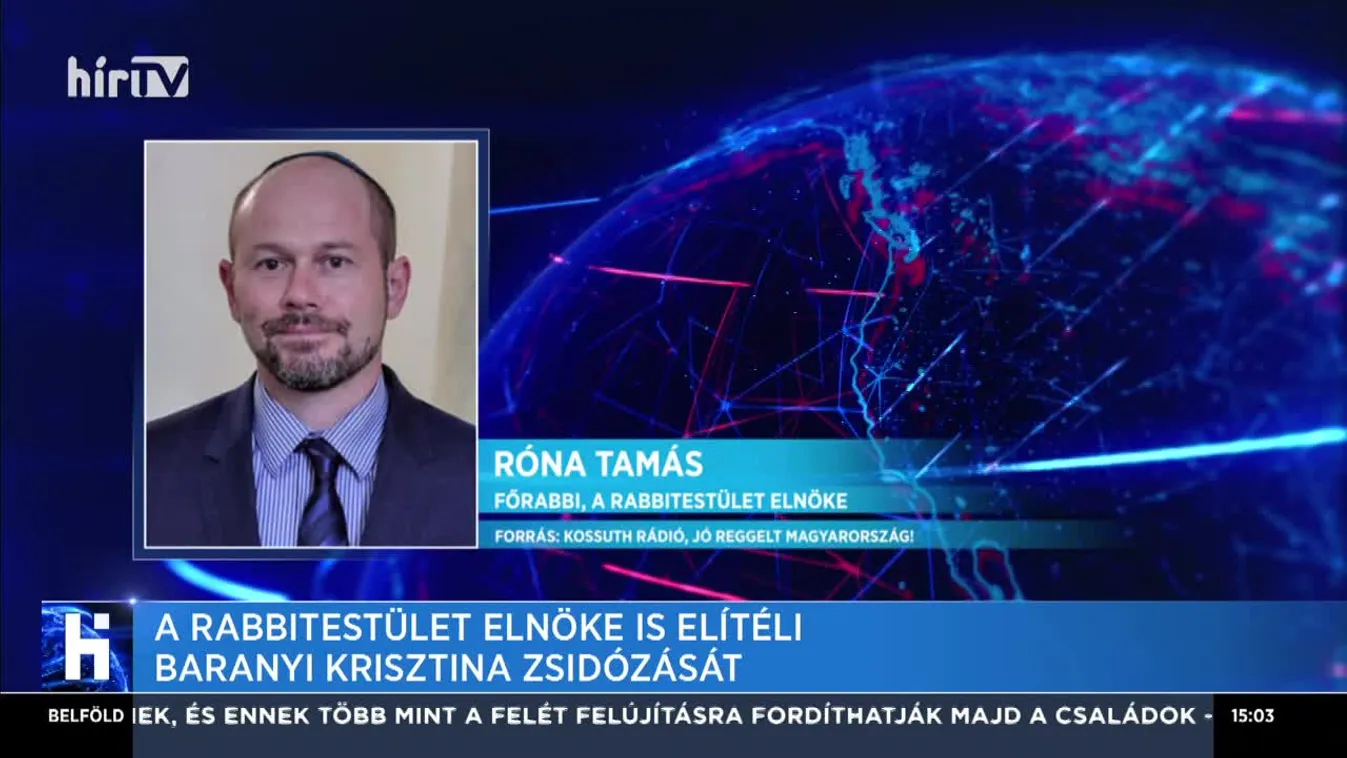 A Rabbitestület elnöke is elítéli Baranyi Krisztina zsidózását