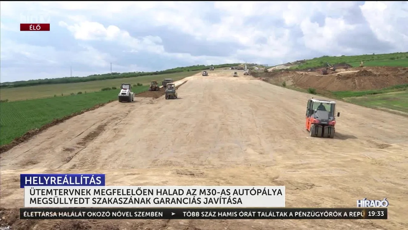 Ütemtervnek megfelelően halad az M30-as autópálya megsüllyedt szakaszának garanciális javítása + videó