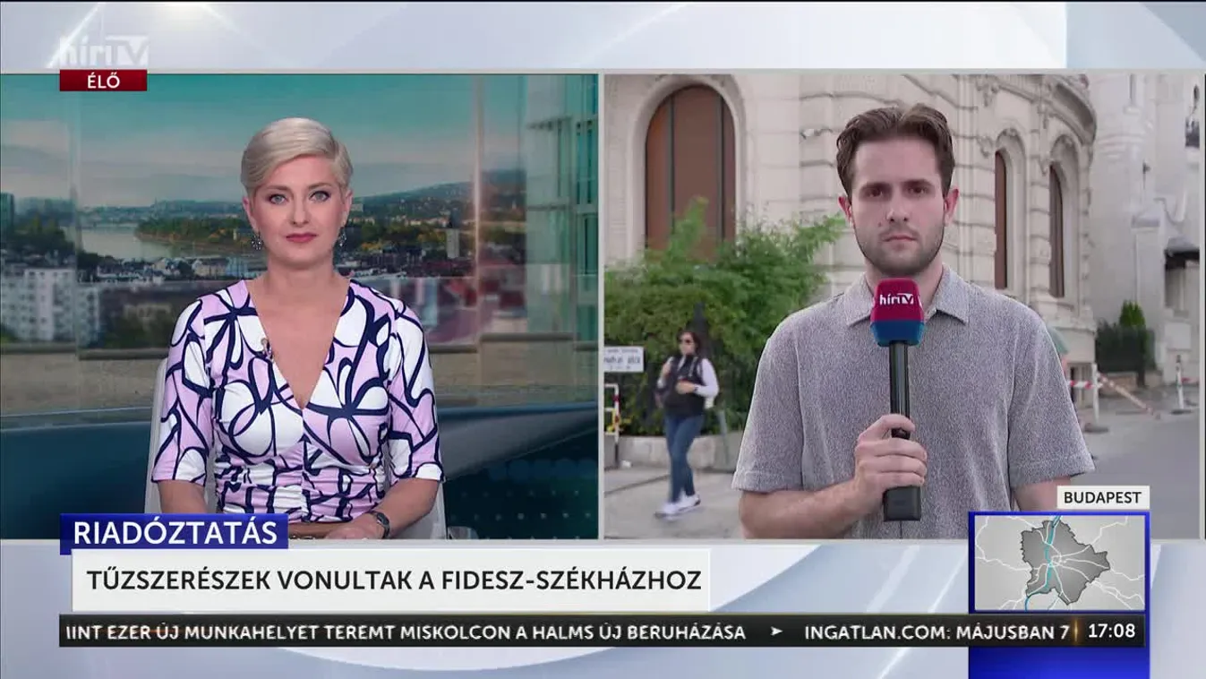 Tűzszerészek vonultak ki a Fidesz Lendvay utcai székházához + videó