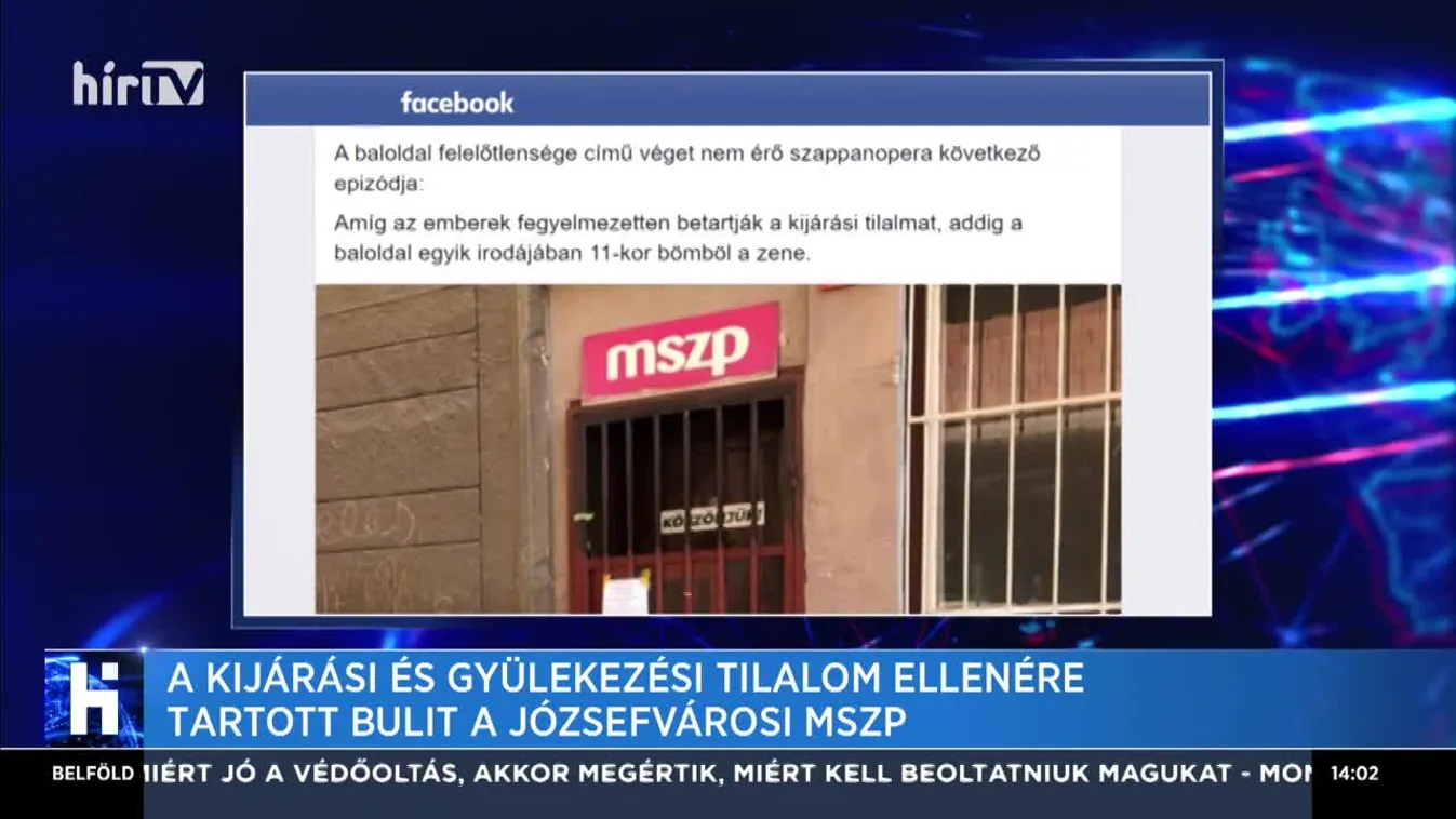 A kijárási és gyülekezési tilalom ellenére tartott bulit a józsefvárosi MSZP