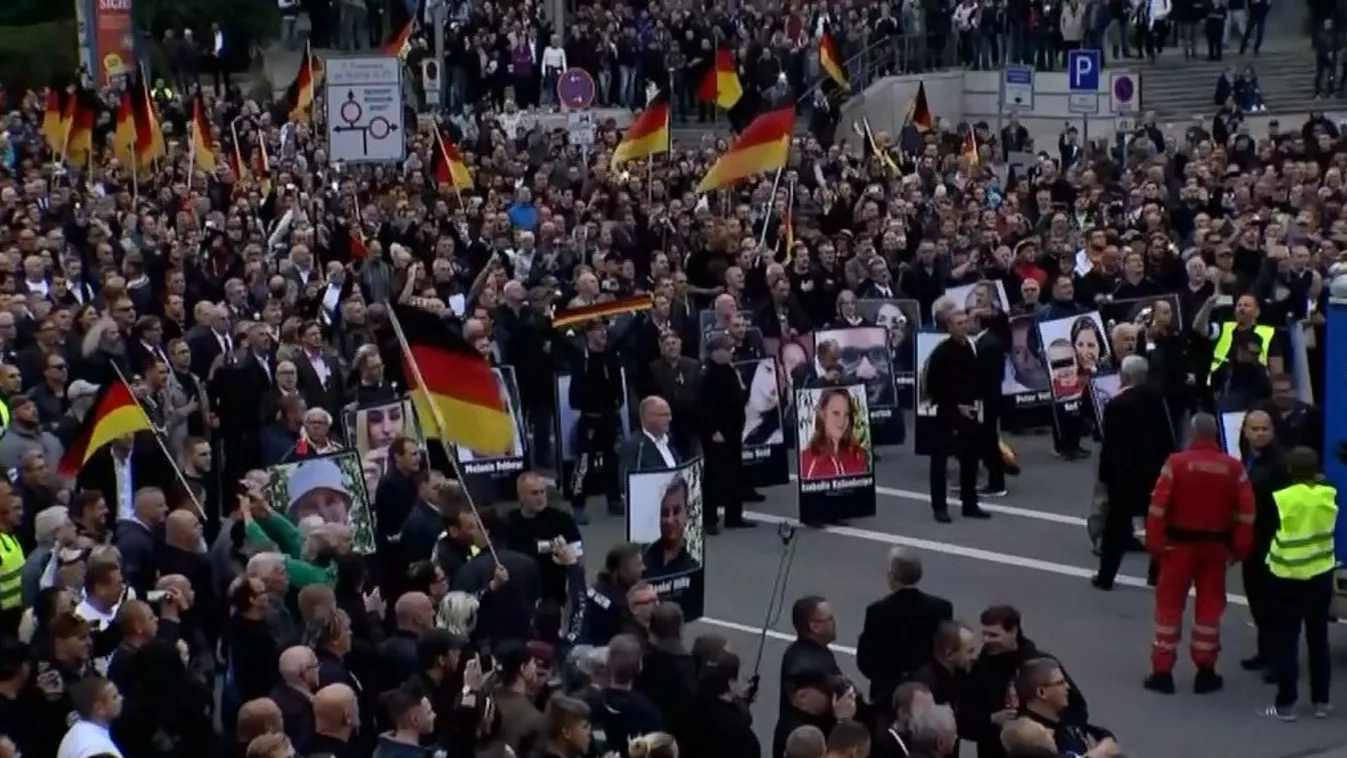 Kilenc ember sérült meg a chemnitzi tüntetéseken