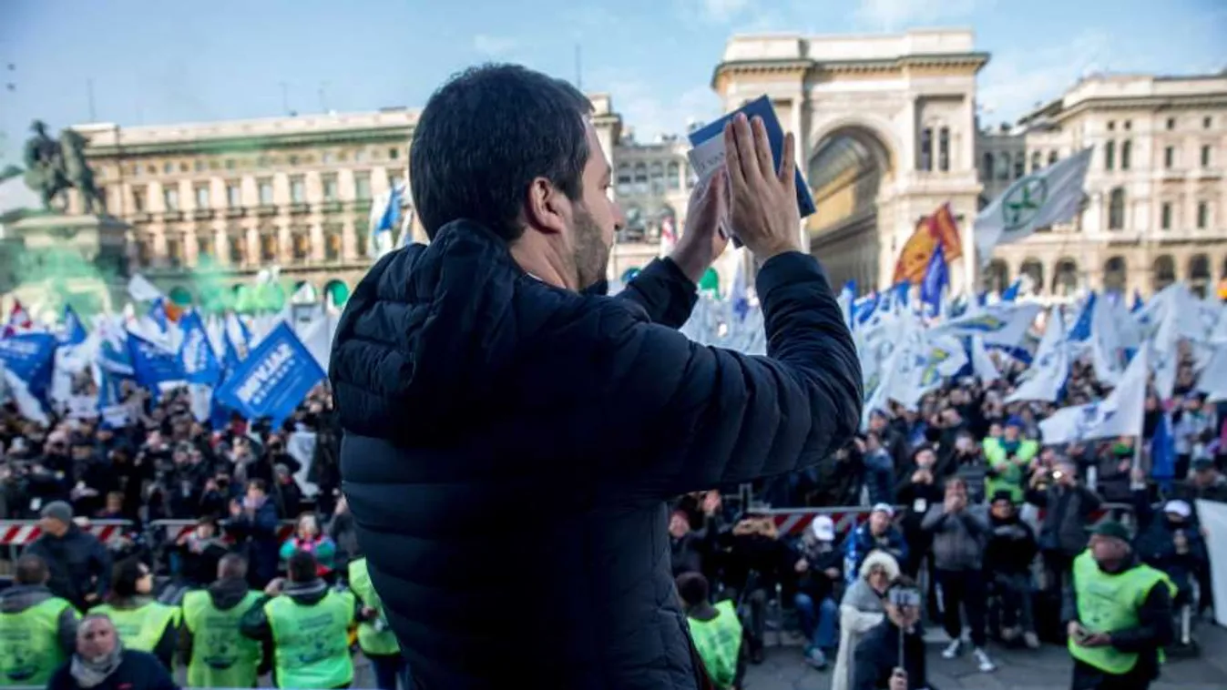 Kampányzáró tömegdemonstrációt tart Salvini az európai szuverenista erőkkel