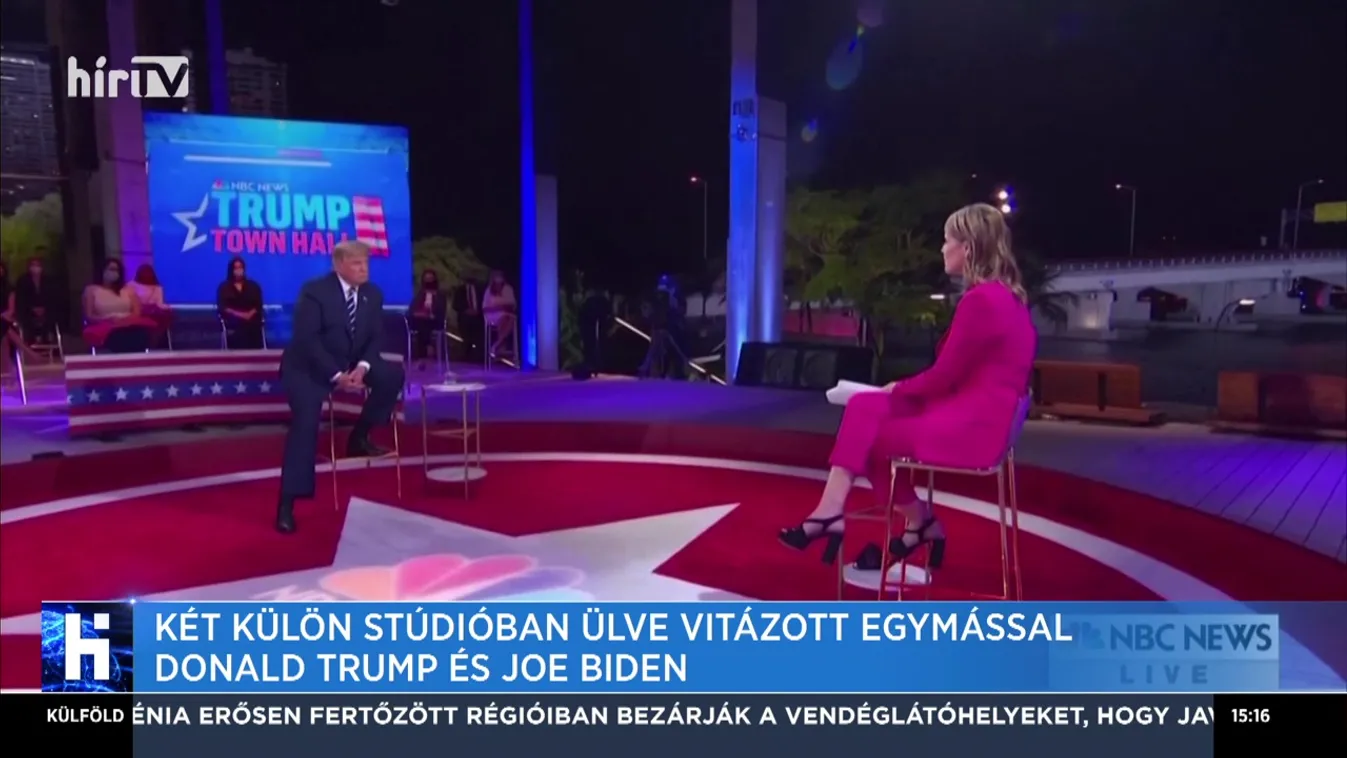 Két külön stúdióban ülve vitázott egymással Donald Trump és Joe Biden