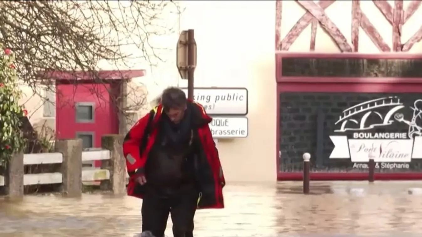Magas árvízvízvédelmi készültséget rendeltek el Nyugat-Franciaországban a Herminia vihar miatt + videó