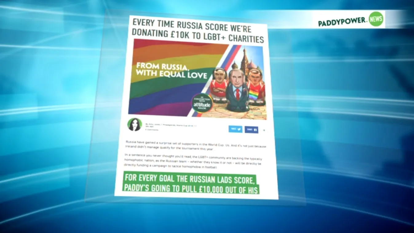 Minden orosz gól 10 ezer fontot jelent egy melegeket segítő szervezetnek