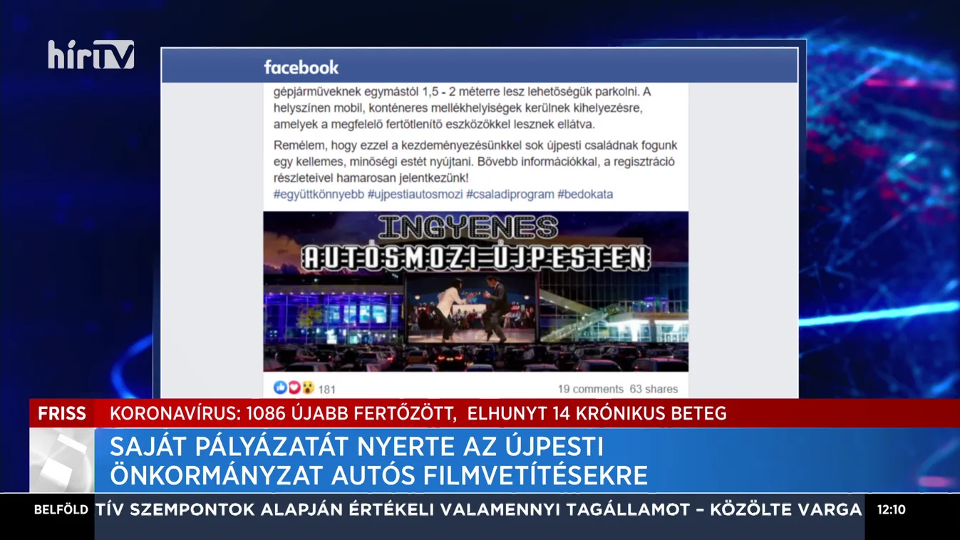 Saját pályázatát nyerte az újpesti önkormányzat autós filmvetítésekre