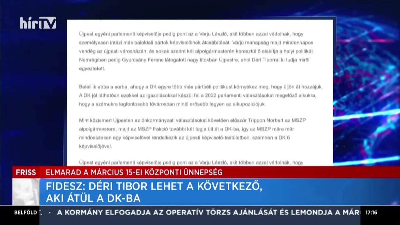 Fidesz: Déri Tibor lehet a következő, aki átül a DK-ba