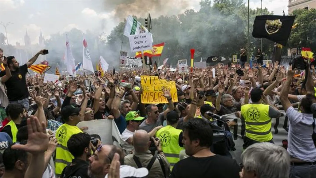 Erőszakba fordult a taxissztrájk Madridban