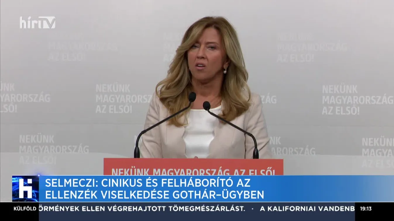 Selmeczi: Cinikus és felháborító az ellenzék viselkedése Gothár-ügyben