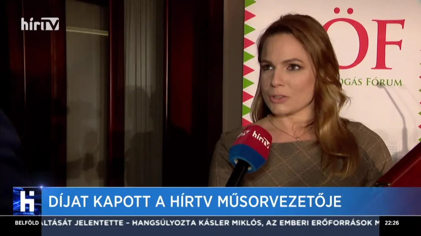 Díjat kapott a Hír TV műsorvezetője