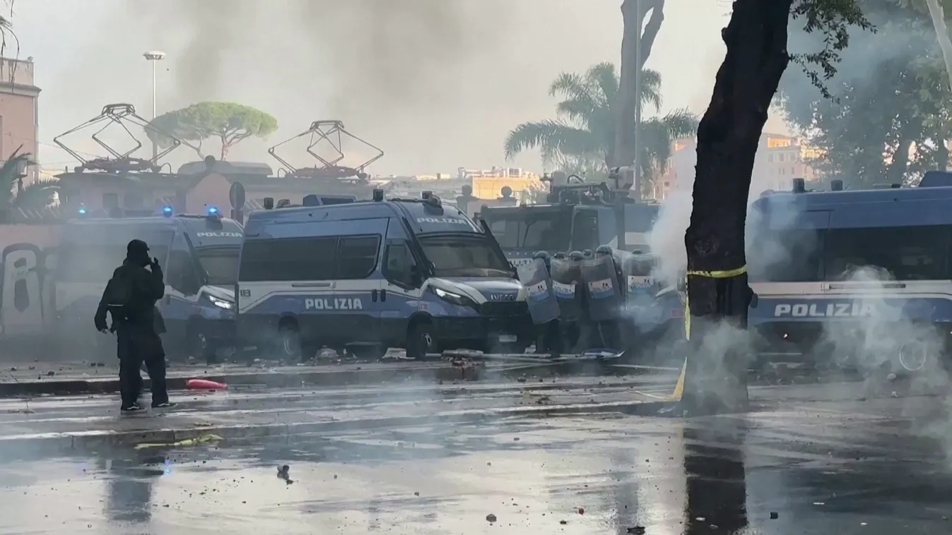 Erőszakba torkollott a palesztinpárti tüntetés Rómában + videó