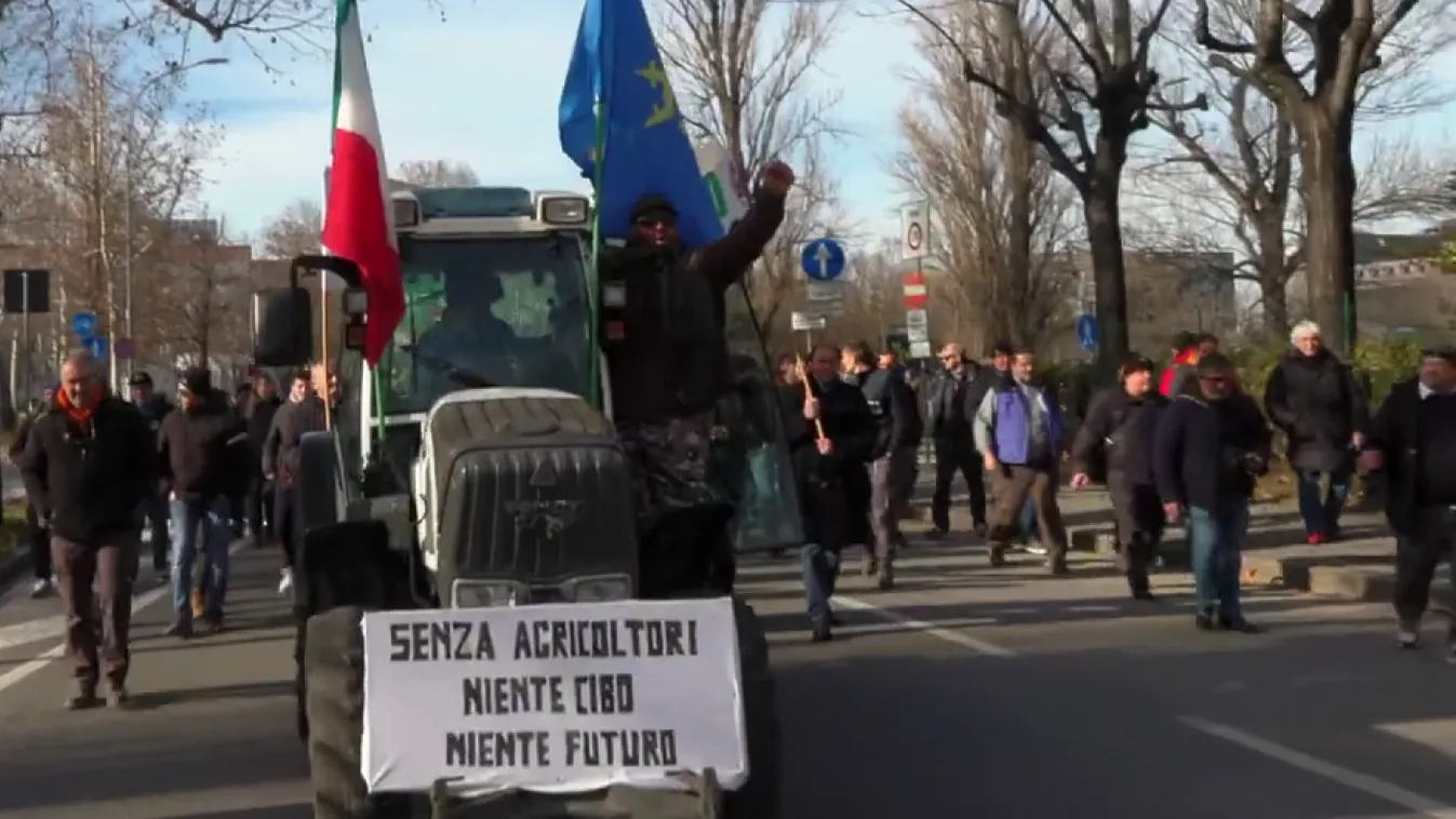 Olaszországban is tüntetnek a gazdák + videó