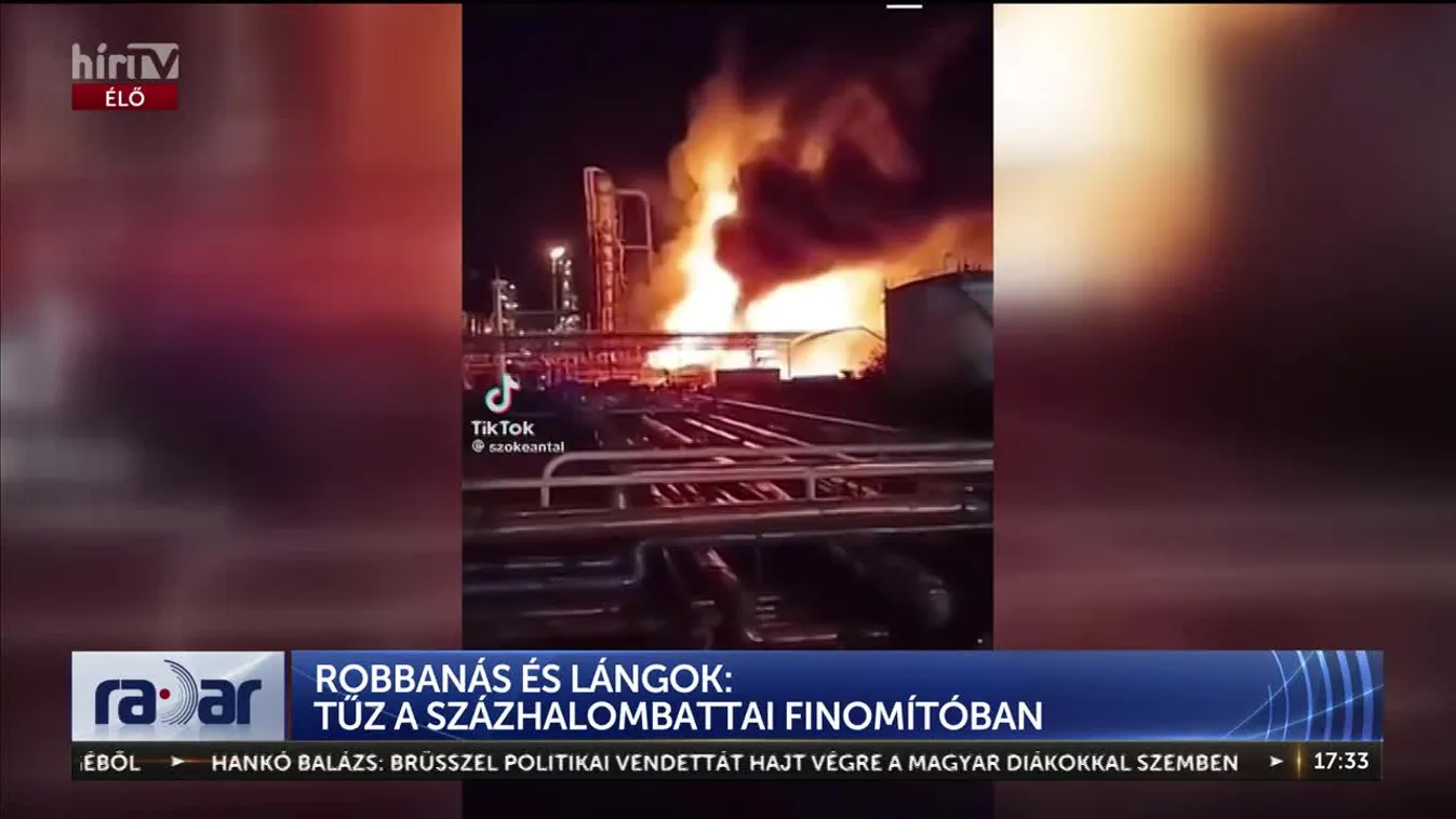 Hatalmas robbanás Százhalombattán: Tűz a Mol finomítójában, Kocsis Máté megnyugtatott: az energiaellátás nincs veszélyben