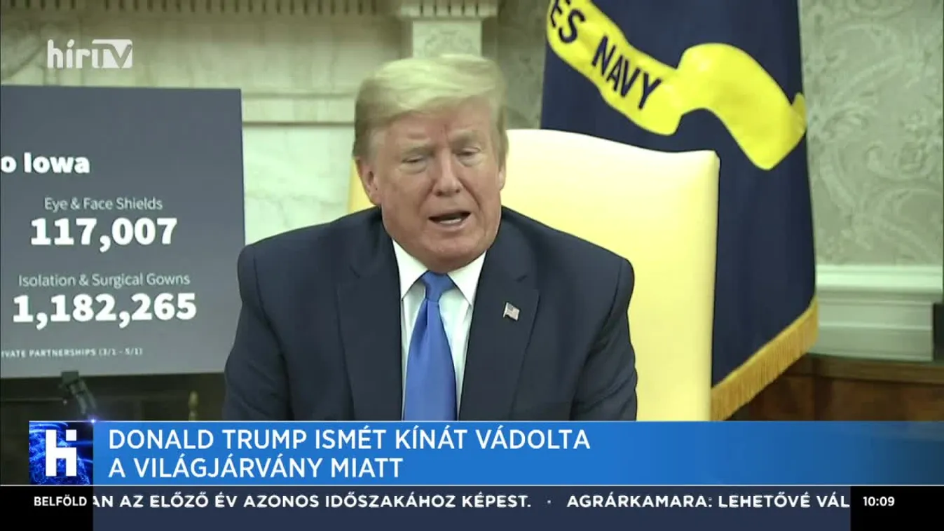 Donald Trump ismét Kínát vádolta a világjárvány miatt