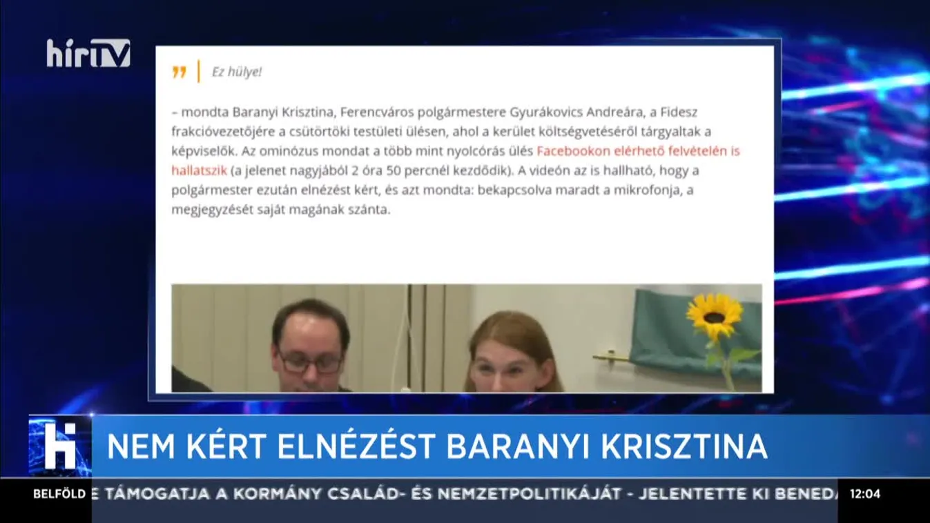 Nem kért elnézést Baranyi Krisztina