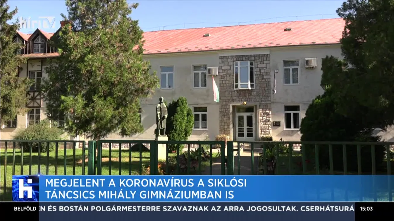 Megjelent a koronavírus a siklósi Táncsics Mihály Gimnáziumban is