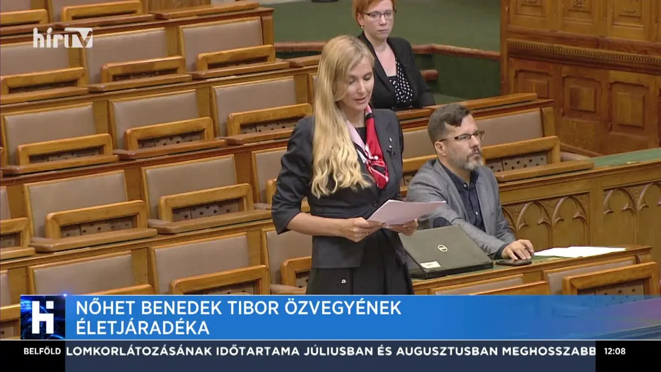 Nőhet Benedek Tibor özvegyének életjáradéka