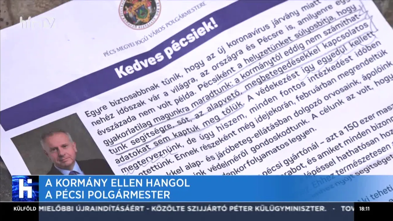 A kormány ellen hangol a pécsi polgármester