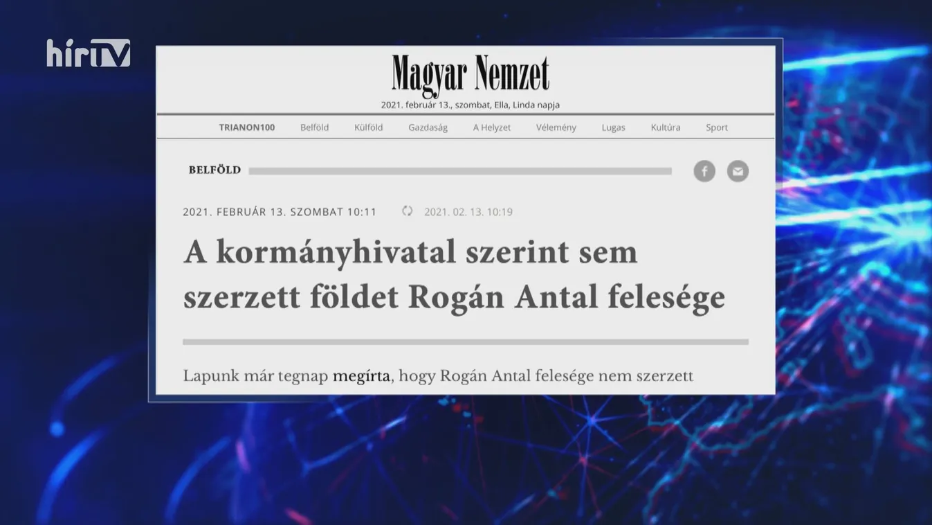 Rogán Antal felesége nem vett fel hitelt és nem vásárolt földet