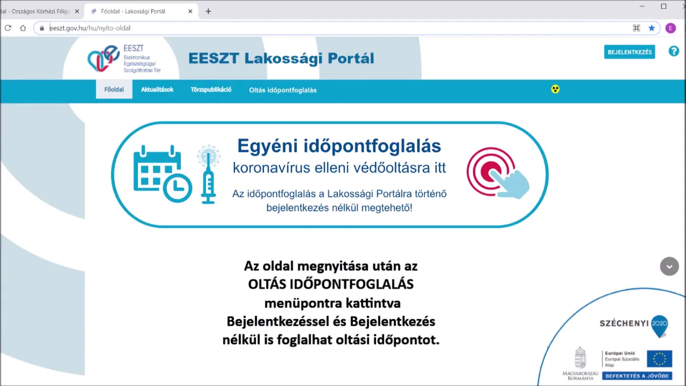 Folyamatosan nyitva van az oltásra az online időpontfoglaló