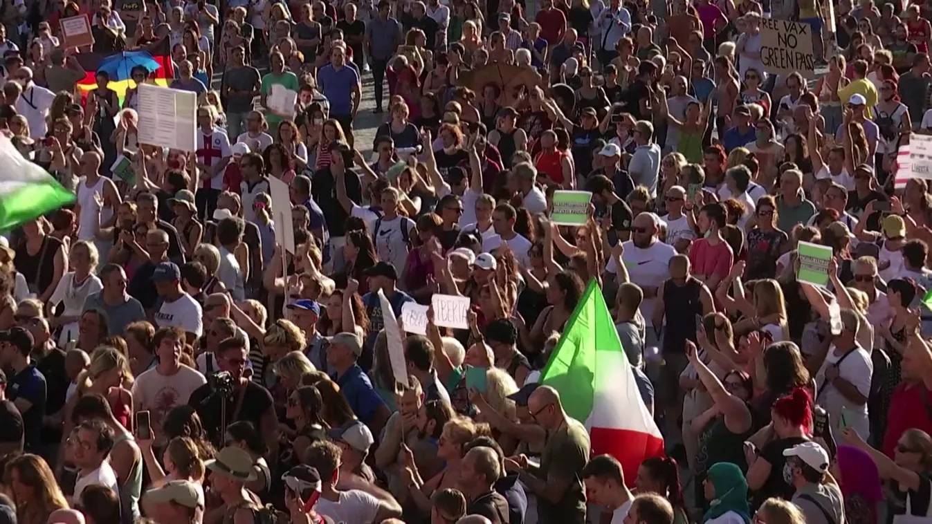 Az oltási igazolvány ellen tüntettek a franciák és az olaszok is