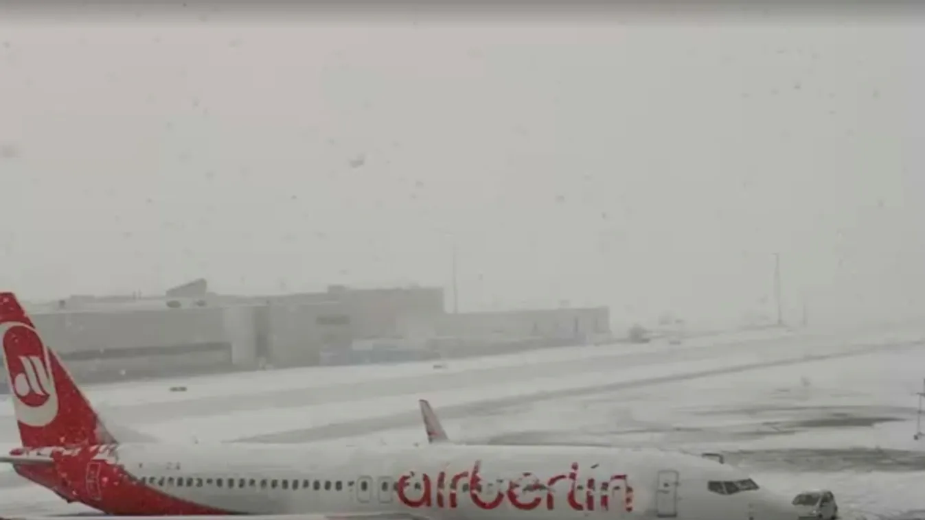 Betett az erős havazás a kölni reptérnek