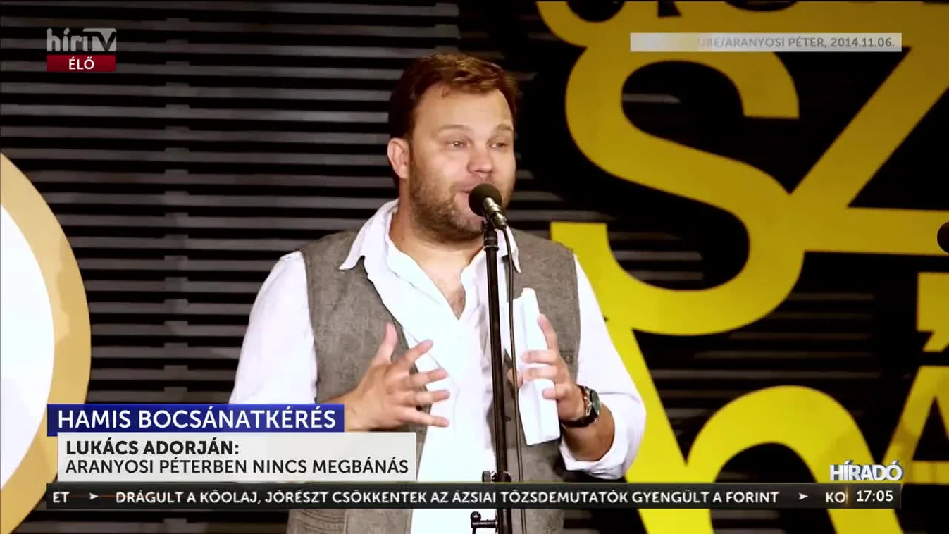 Lukács Adorján: Nem volt őszinte Aranyosi Péter bocsánatkérése, ráadásul még a posztját is Litkai Gergely humorista írta meg + videó