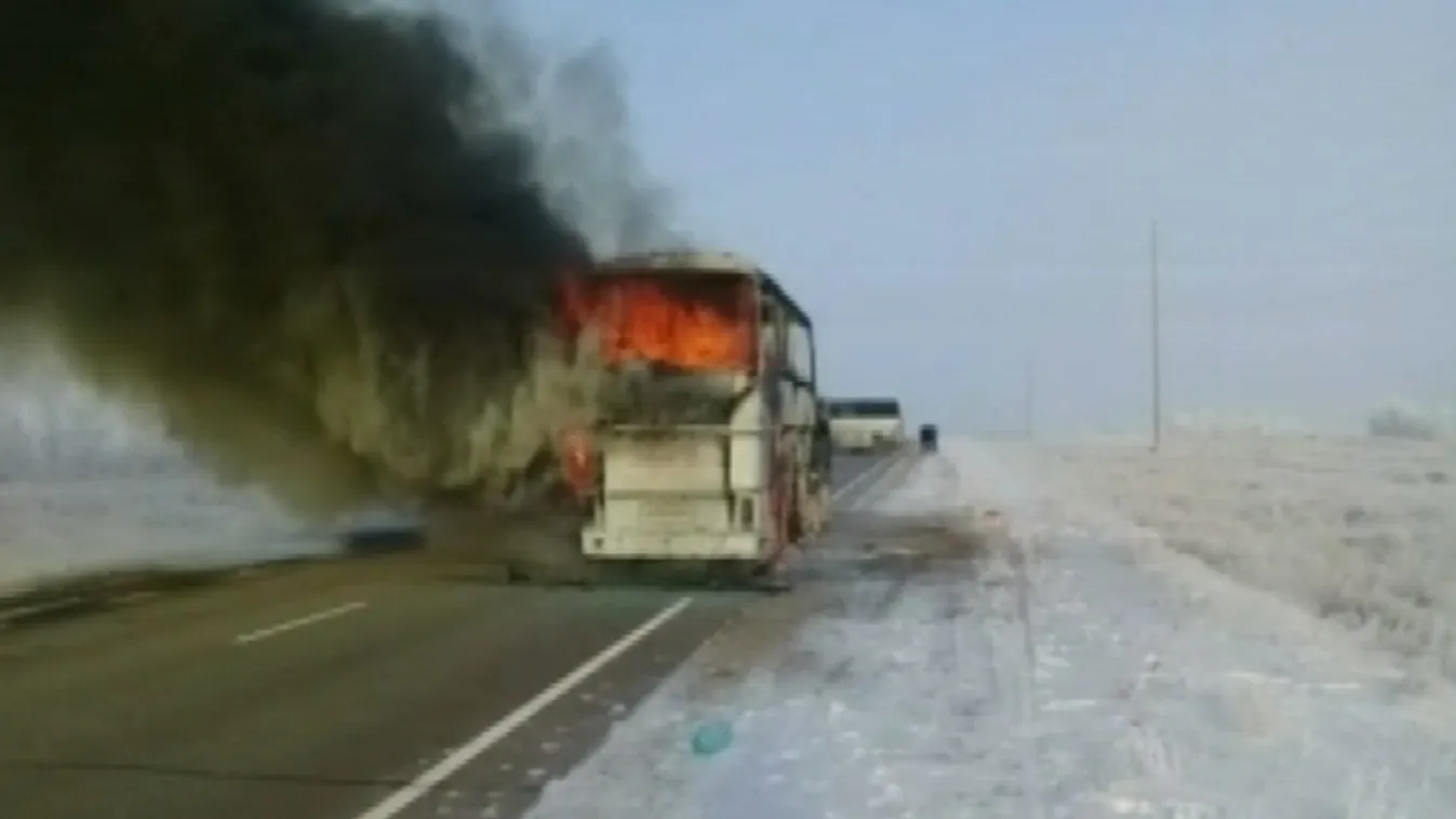 Ötvenketten égtek benn egy autóbuszban Kazahsztánban
