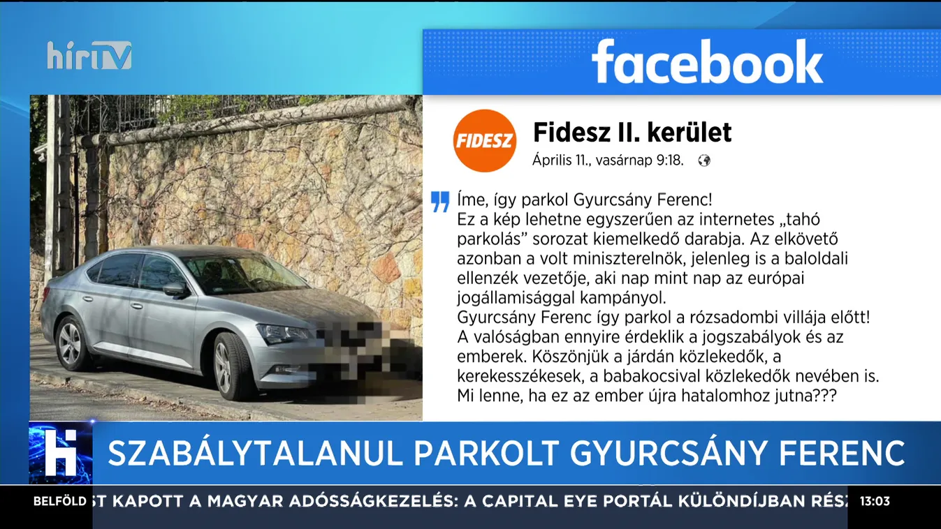 Szabálytalanul parkolt Gyurcsány Ferenc