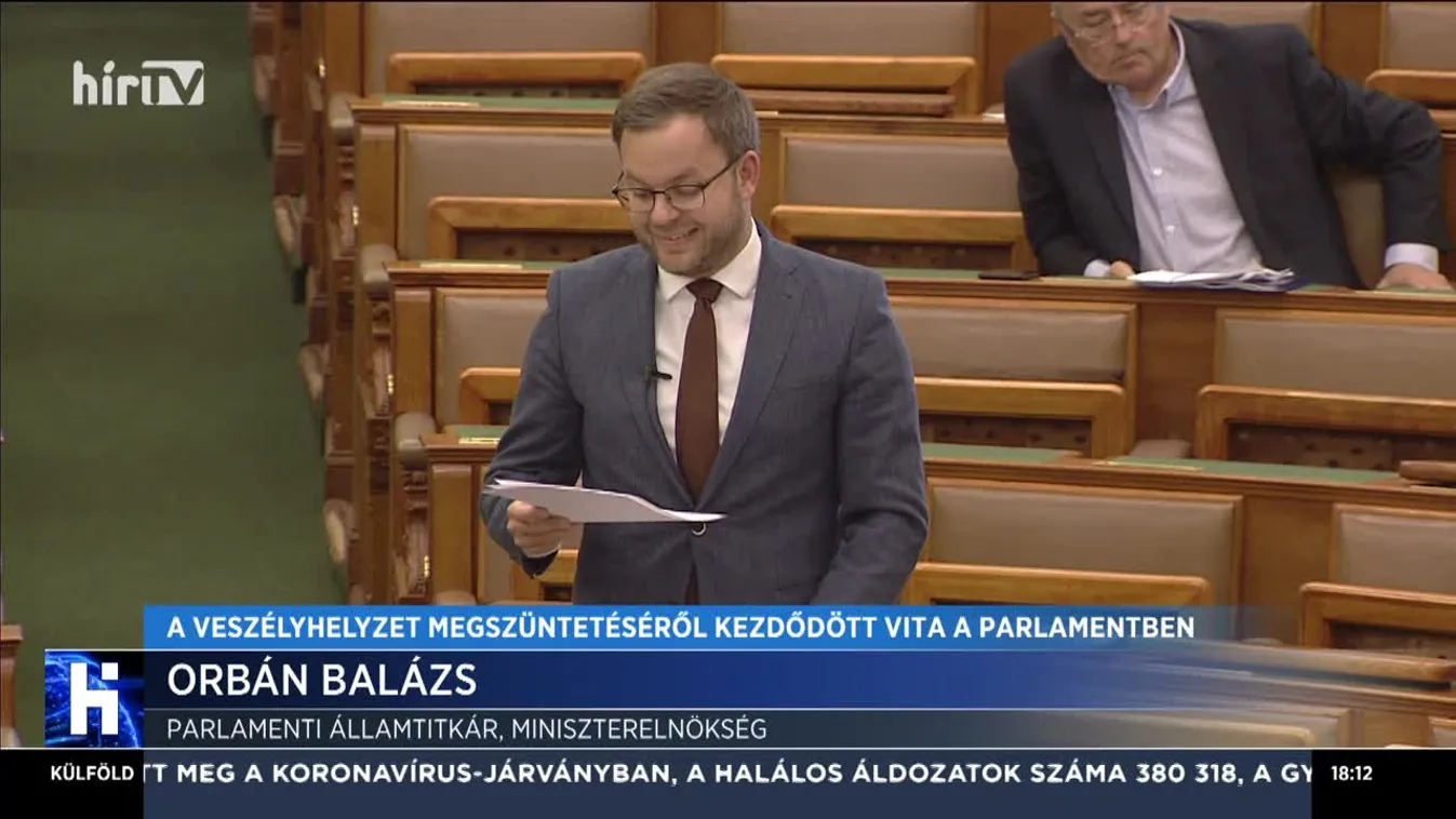 A veszélyhelyzet megszűnéséről kezdődött vita a Parlamentben