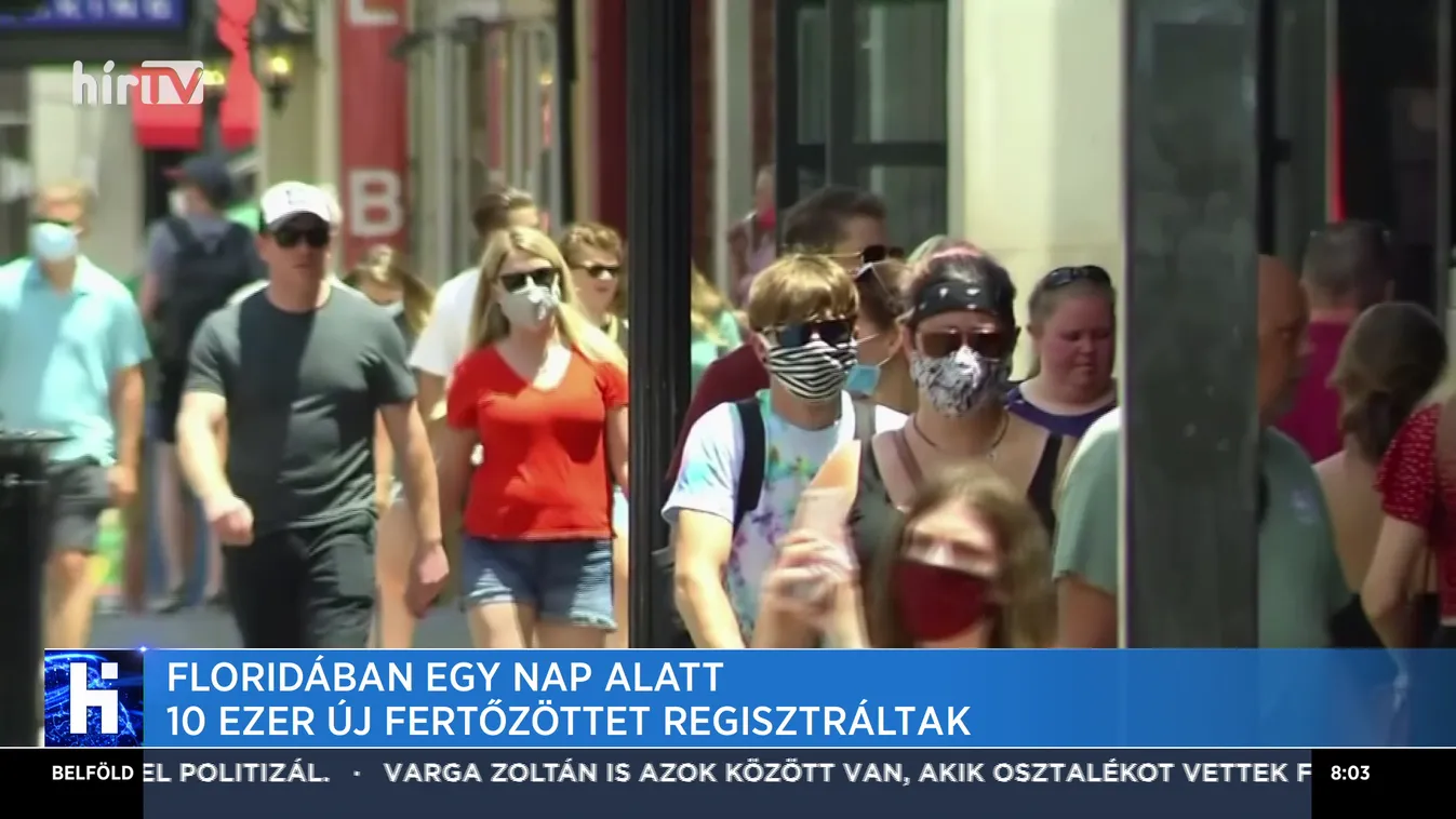 Floridában egy nap alatt 10 ezer új fertőzöttet regisztráltak