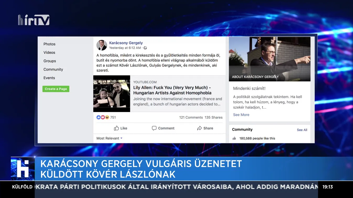 Karácsony Gergely vulgáris üzenetet küldött Kövér Lászlónak